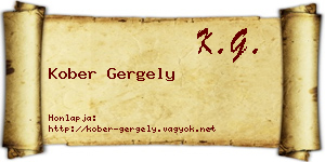 Kober Gergely névjegykártya